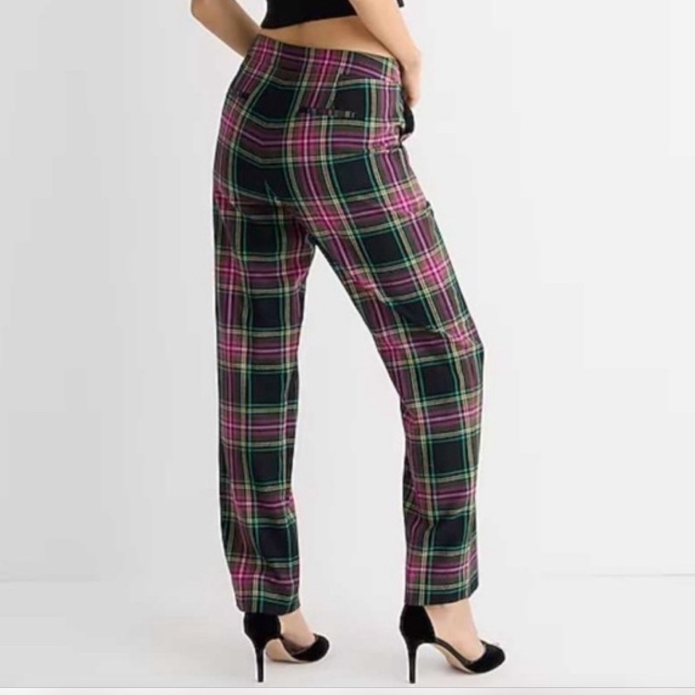 J. Crew Kate straight-leg pant in pink Stewart tartan plaid wool blend - Picture 3 of 11